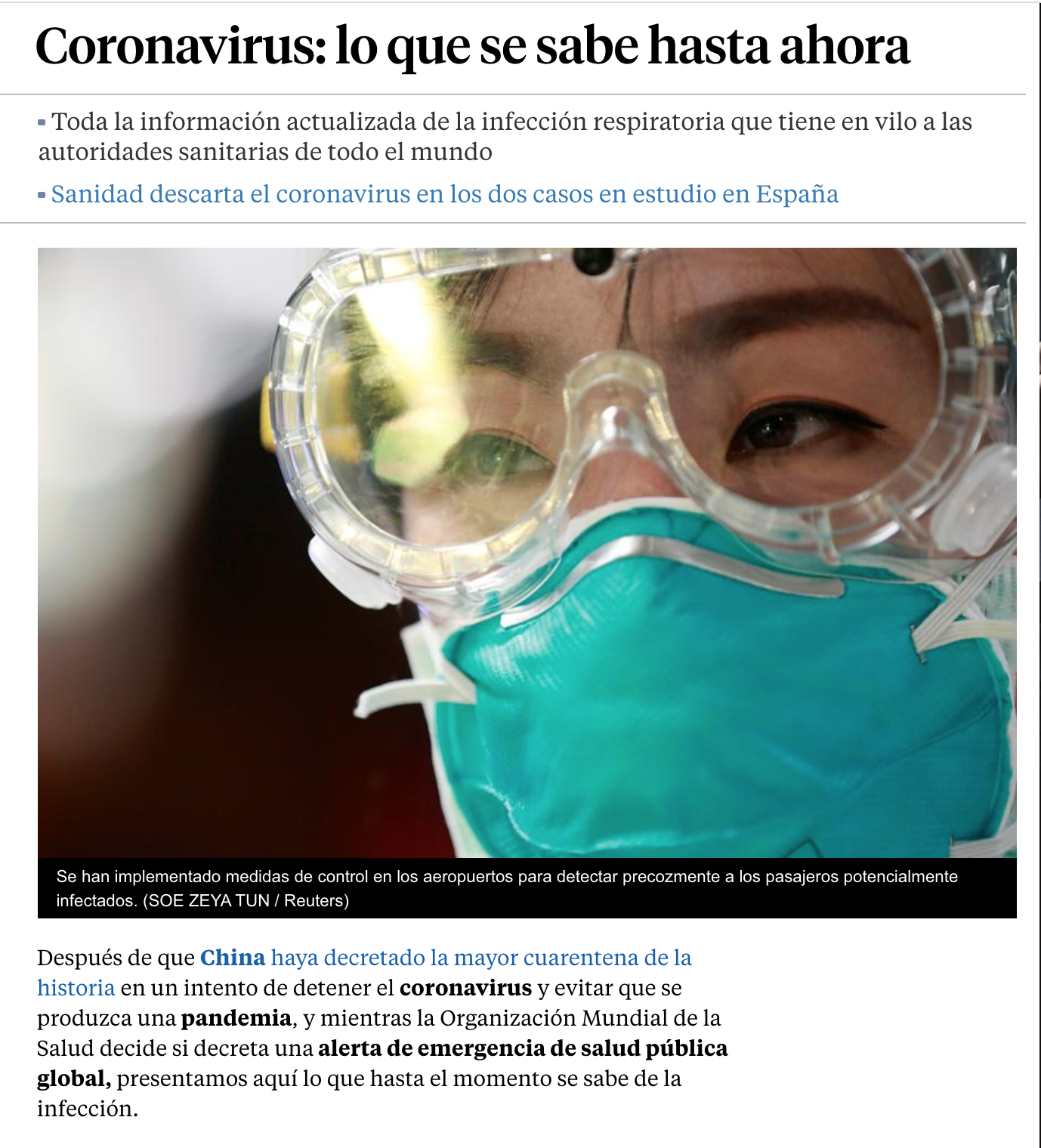 Structured content on La Vanguardia website